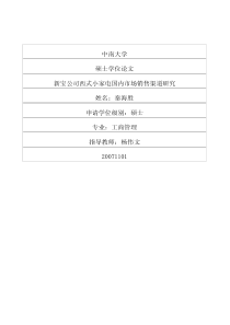 新宝公司西式小家电国内市场销售渠道研究