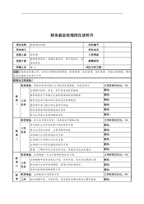 河北石油分公司财务副总经理岗位说明书