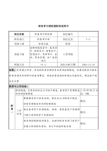 湖北新丰化纤公司财务审计部经理职务说明书