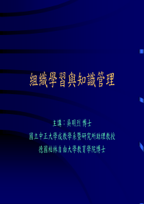 组织学习与知识管理（PPT 19页）