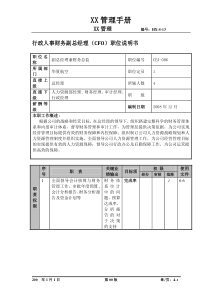 行政人事财务副总经理（cfo）职位说明书及关键绩效标准