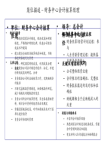 财务中心会计核算经理岗位说明书