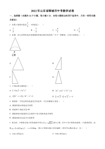 2022年山东省聊城市中考数学真题