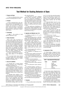 AATCC 184-2020 Test Method for Dusting Behavior of