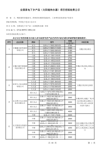 XXXX年太阳能家电下乡公示