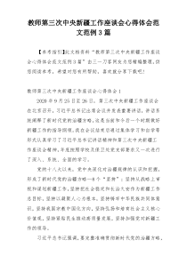 教师第三次中央新疆工作座谈会心得体会范文范例3篇