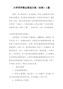 大学同学聚会策划方案（实例）3篇