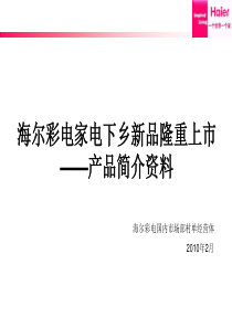 XXXX年海尔彩电家电下乡新品隆重上市-产品简介资料