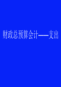 4、财政总预算会计——支出