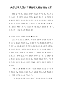 关于公司文员实习报告范文总结精选4篇