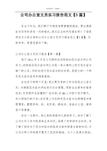 公司办公室文员实习报告范文【5篇】