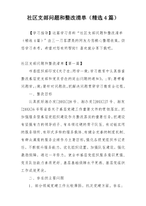 社区支部问题和整改清单（精选4篇）