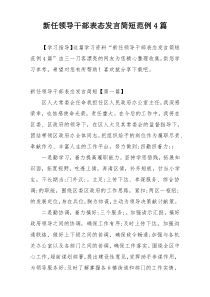 新任领导干部表态发言简短范例4篇