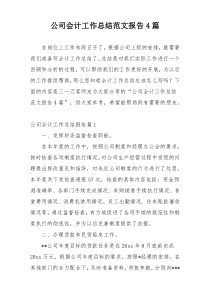 公司会计工作总结范文报告4篇