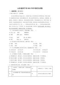 精品解析：山东省济宁市2021年中考语文试题（原卷版）