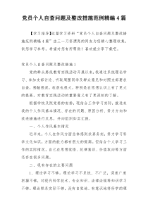 党员个人自查问题及整改措施范例精编4篇