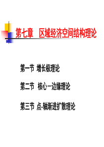 7 区域经济空间结构理论