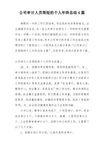 公司审计人员简短的个人年终总结4篇