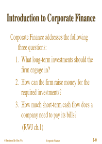 efdf公司理财：Introduction to Corporate Finance(1)