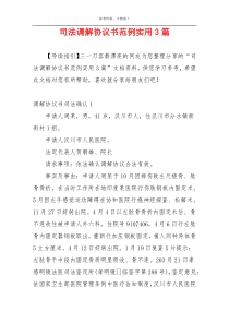 司法调解协议书范例实用3篇