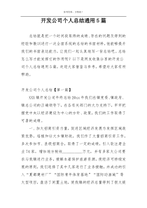 开发公司个人总结通用5篇