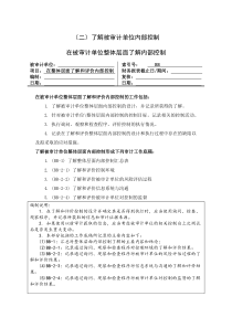 2-2-1-0在被审计单位整体层面了解内部控制