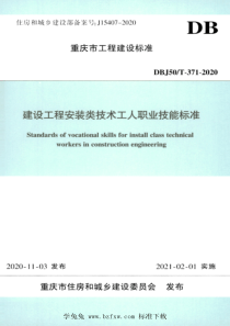 DBJ50T-371-2020 建设工程安装类技术工人职业技能标准 