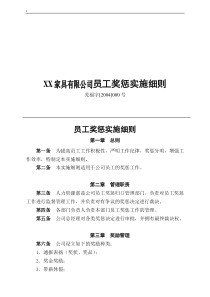 XX家具有限公司员工奖惩实施细则(1)