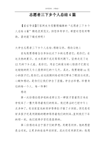 志愿者三下乡个人总结4篇