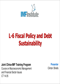 IMF高级宏观经济学研修班课程CT1405MMF-L06Fiscal