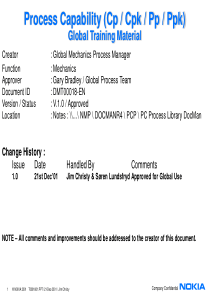 nokia内部资料：制程能力控制