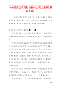 中央民族会议精神心得体会范文集聚【精选4篇】