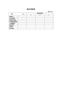 税后利润表