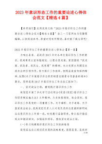 2023年意识形态工作的重要论述心得体会范文【精选4篇】