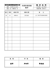 ★34金雁822-01内部审核控制控制程序