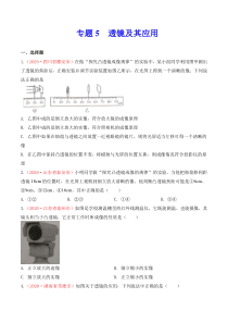 专题5  透镜及其应用（原卷版）