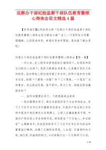 巡察办干部纪检监察干部队伍教育整顿心得体会范文精选4篇