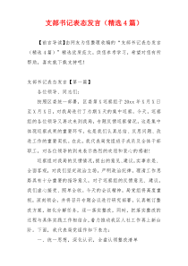 支部书记表态发言（精选4篇）