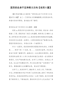 团员的自身不足和努力方向【实用5篇】