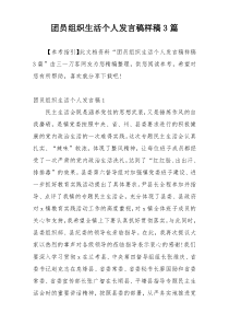 团员组织生活个人发言稿样稿3篇