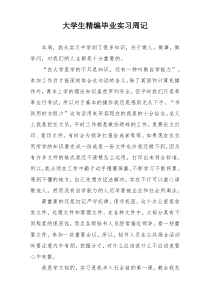 大学生精编毕业实习周记