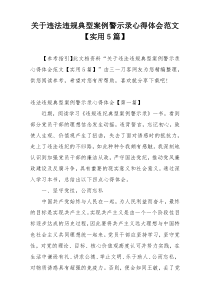 关于违法违规典型案例警示录心得体会范文【实用5篇】