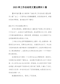 2023终工作总结范文置业顾问3篇