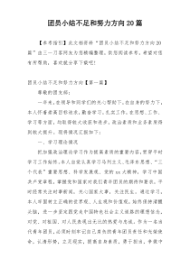 团员小结不足和努力方向20篇