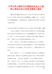 大学生学习新时代中国特色社会主义思想心得体会范文范例【精选4篇】