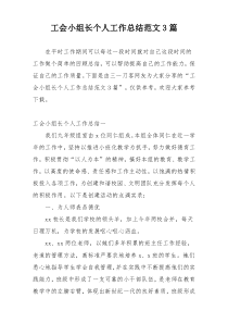 工会小组长个人工作总结范文3篇