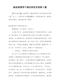 副县级领导干部任职发言范例3篇