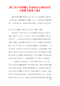 第三次中央新疆工作座谈会心得体会范文集聚【推荐4篇】