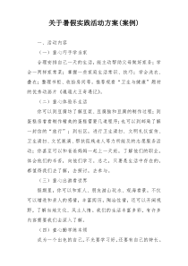 关于暑假实践活动方案(案例)