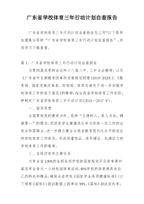 广东省学校体育三年行动计划自查报告